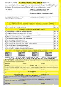 Permit to Work: Hazardous Substances (Pack of 10, 3part NCR)